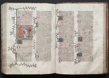 The Gotha Missal: Fol. 124v, The Archangel Michael, c. 1375