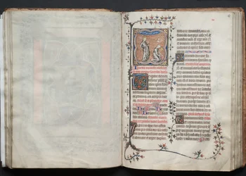 The Gotha Missal: Fol. 65r, The Church and the Synagogue