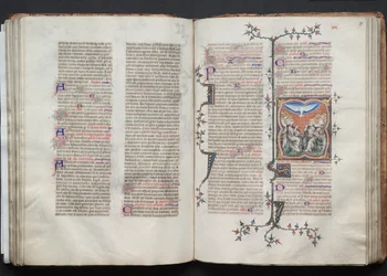 The Gotha Missal: Fol. 79r, The Pentecost, c. 1375