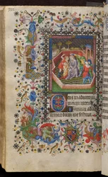 Hours of Charles the Noble, King of Navarre (1361-1425): fol. 161v, Mocking of Christ