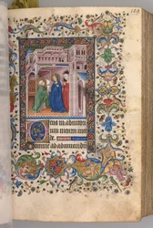 Hours of Charles the Noble, King of Navarre: fol. 55r, The Visitation Lauds