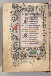 Hours of Charles the Noble, King of Navarre 1361-1425: fol. 8v, August, c. 1405