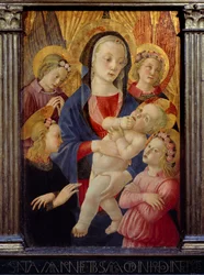 The Virgin and Child Surrounded by Four Angels