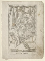 The Emperor from the Tarocchi, Series E: Conditions of Man, #9, Before 1467