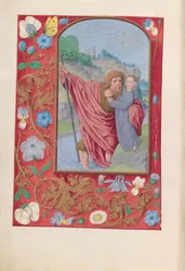 Hours of Queen Isabella the Catholic, Queen of Spain: Fol. 179v, St. Christopher