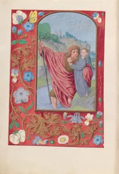 Hours of Queen Isabella the Catholic, Queen of Spain: Fol. 179v, St. Christopher, 1500