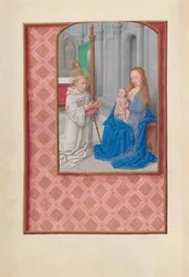 Hours of Queen Isabella the Catholic, Queen of Spain: Fol. 267v, Vision of St. Bernard, c. 1500