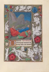 Hours of Queen Isabella the Catholic, Queen of Spain: Fol. 57r, Agony in the Garden