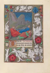 Hours of Queen Isabella the Catholic, Queen of Spain: Fol. 57r, Agony in the Garden, c. 1500