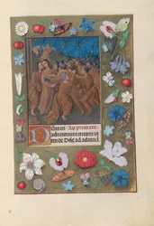Hours of Queen Isabella the Catholic, Queen of Spain: Fol. 61r, Kiss of Judas, c. 1500