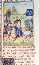 King Charles VI (1366-1422) of France leads an expedition against Calais, from part 2 Volume IV of 