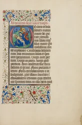 Initial O: The Pietà with Saint John the Evangelist