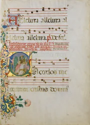 Manuscript Leaf with the Celebration of a Mass in an Initial S