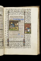 St. Eligius Making a Shrine; St. Eligius at an Anvil, from a Book of Hours