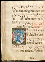 Assumption of the Virgin, f.72v from a Gradual, Late 15th Century