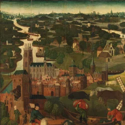 The Saint Elizabeth’s Day Flood (outside left wing of an altarpiece with the Saint Elizabeth’s Flood, 18-19 November 1421, with the city of Dordrecht in the background)