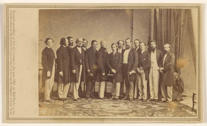 Group portrait of fourteen men standing