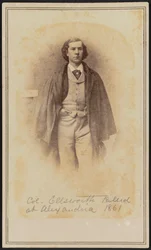 Carte-de-visite portrait of Col. Elmer Ephraim Ellsworth, 1861