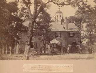 Fairfax Court House, Virginia, with Union Soldiers in Front and on the Roof