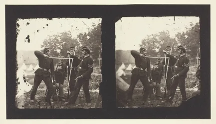 Untitled [American Soldiers Posing with Weapons], 1850-1900