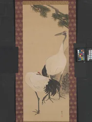 Cranes, Bamboo and Pine, Edo Period