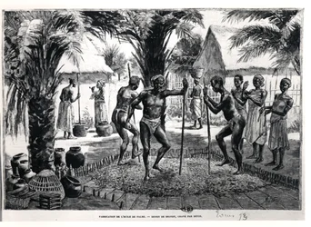 Ewe Men making palm oil, late 19th century