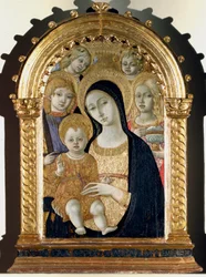 Virgin with Jesus child, Saint Michael, Saint Mary Magdalene