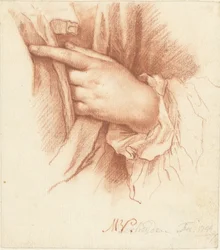 Study of a Left Hand in Drapery