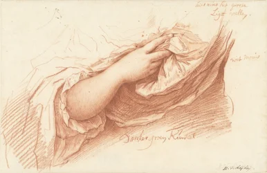 Study of a Right Arm and Hand in a Wide Sleeve