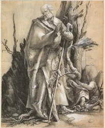 Bearded Saint with walking stick, c. 1516
