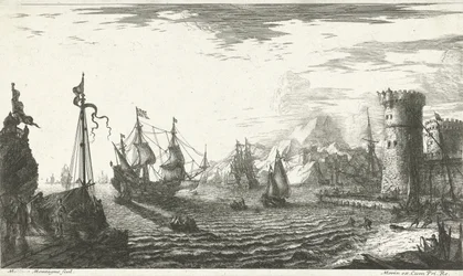 Seaport with Ships Entering