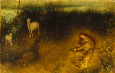 A Girl with Goats