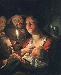Mother and Child by Candlelight