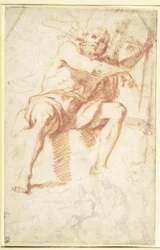 St. John the Baptist Seated, and a Study for St. John the Baptist with Two Apostles