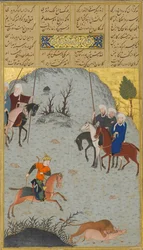 Bahram Gur on the Chase, Folio 10r from a Haft Paikar Seven Portraits of Nizami