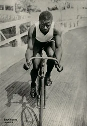 Portrait of the American cyclist Major Taylor