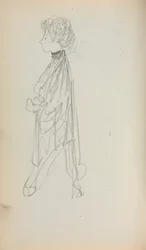 Italian Sketchbook: Standing Woman in Profile (page 51)