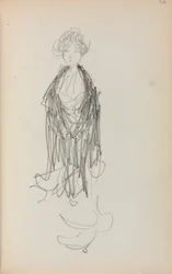 Italian Sketchbook: Standing Woman with Shawl Page 54