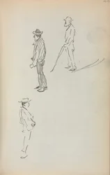 Italian Sketchbook: Three Standing Men page 44, 1898-1899