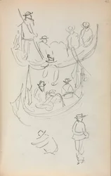 Italian Sketchbook: Two Gondolas with Figures