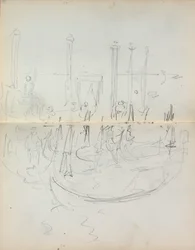Italian Sketchbook: Venetian Harbor View page 37 & 38, 1898-1899