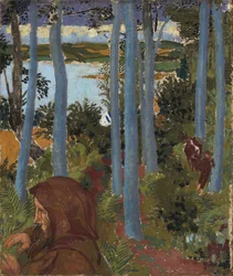 Landscape with Hooded Man