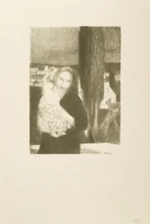 Mother and Child Under a Cypress Tree