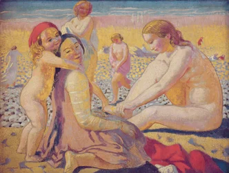 On the Beach with a Red Hat