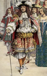 French king Louis XIV in his castle of Vaux Le Visomte