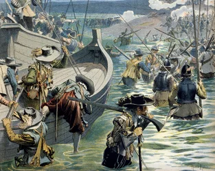History of France: Aid sent to the defenders of the island of Re by Cardinal Richelieu