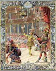 Louis XIV, participant in the Ballet de la Nuit, libretto by Isaac de Benserade, in a sunshine suit in the grand hall of the Little-Bourbon in Paris, February 23