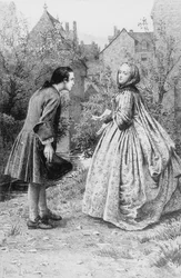Meeting of young Jean-Jacques Rousseau and future close friend Madame de Warens, 21st March 1728