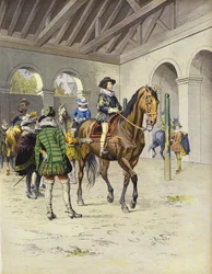 Richelieu learning to ride at the Academy of Pluvinel