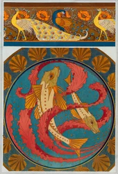 Designs for Peacock and Poppy Border, pub. 1897